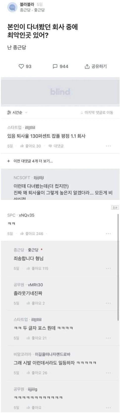 다녀본 회사중에 최악인 곳 있어?