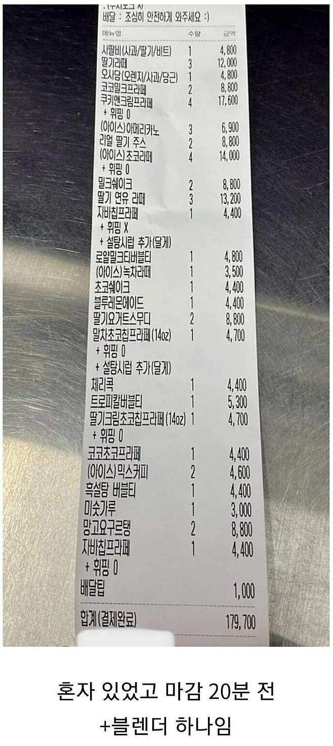 카페 알바생이 갑자기 소리 지른 이유