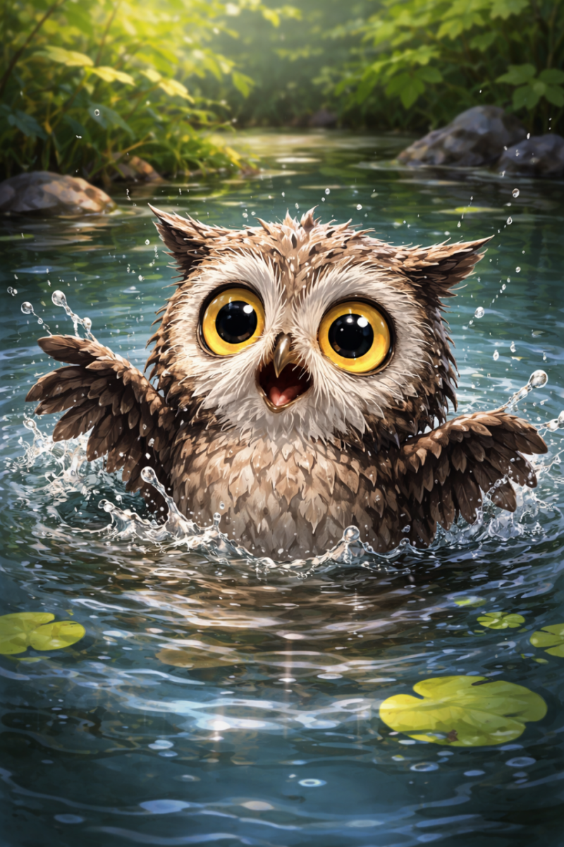 부엉이가 물에 빠지면??