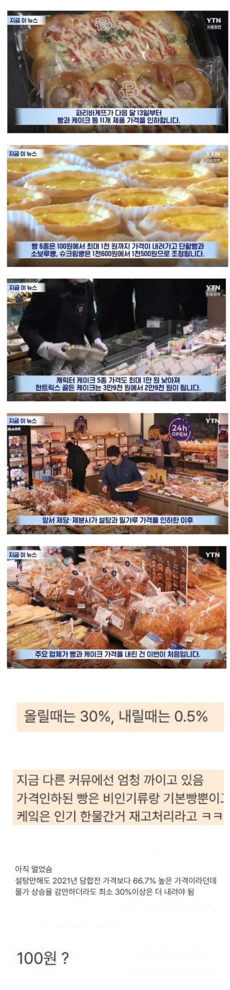 충격적인 파리바게트 빵 가격 인하 근황