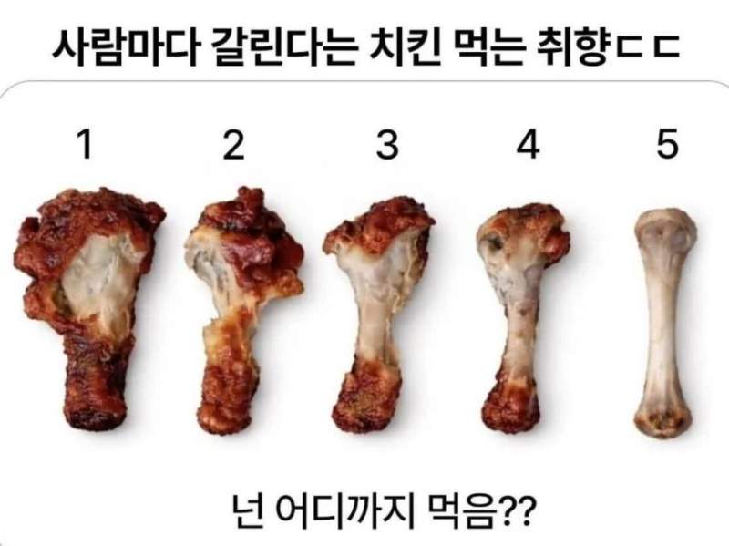 치킨 먹는 취향 5가지 ㄷㄷ
