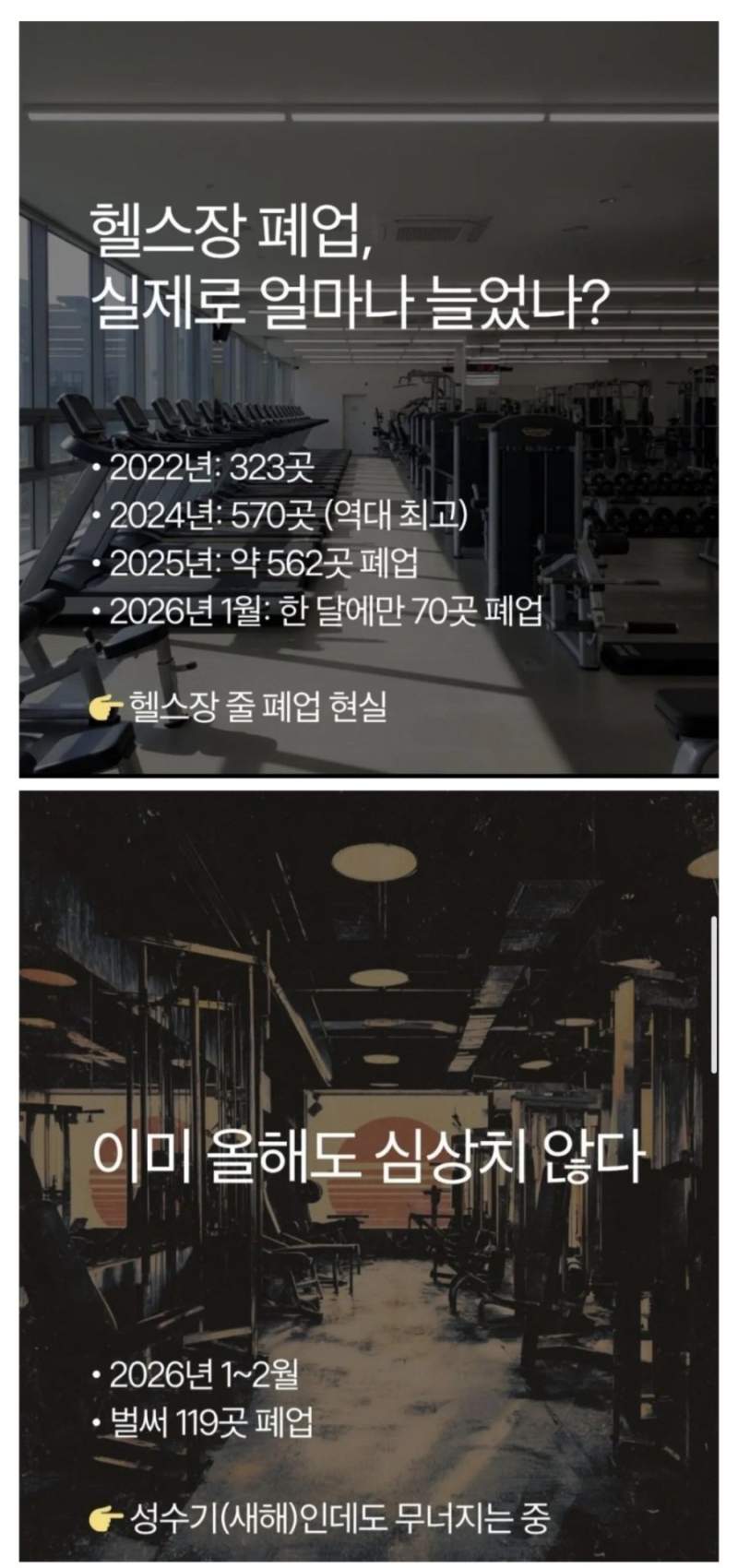 최근 심각하게 폐업중인 업종