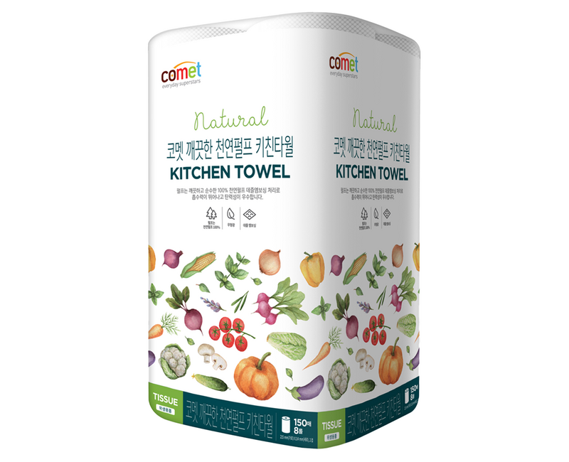 코멧 깨끗한 천연펄프 키친타월