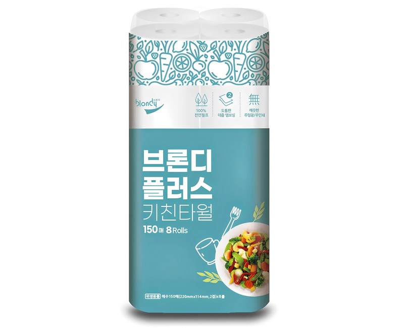 브론디 플러스 천연펄프 키친타월