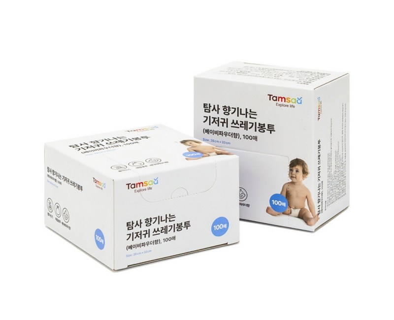 탐사 향기나는 기저귀 쓰레기봉투 베이비파우더향 100p
