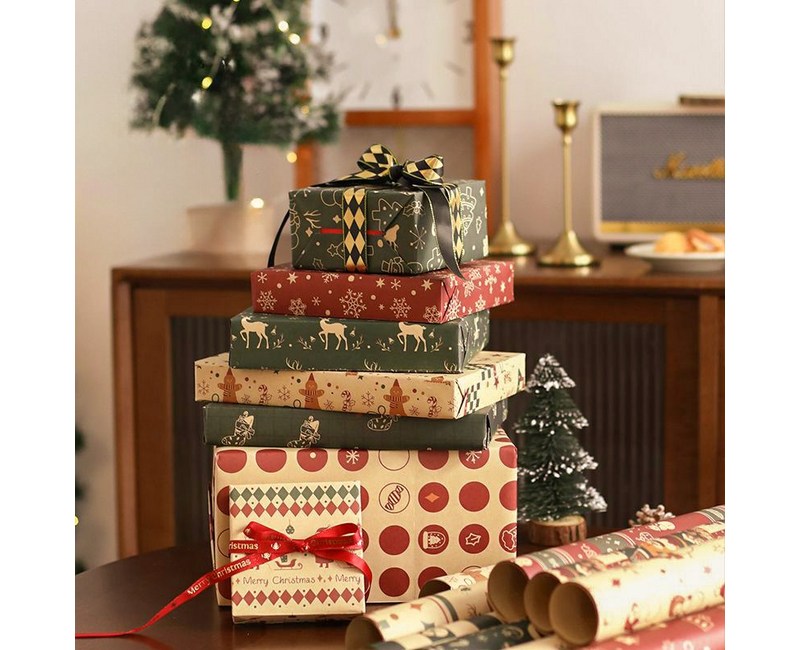 메종드아야 크리스마스 포장지 선물 포장 3종