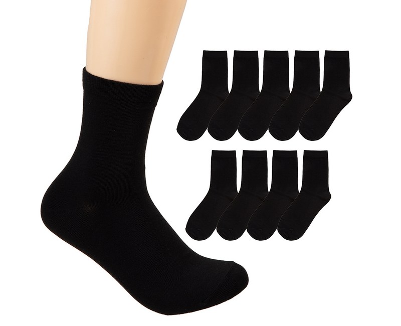 베이스알파에센셜 소프트 폴리 무지 중목 양말 10켤레 세트