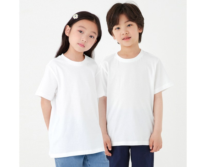 롤리트리 아동용 순면 베이직 반팔 티셔츠 2P