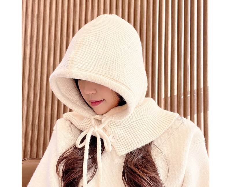 아이엠뮤즈 고급형 와이드핏 후드 니트 바라클라바 넥워머