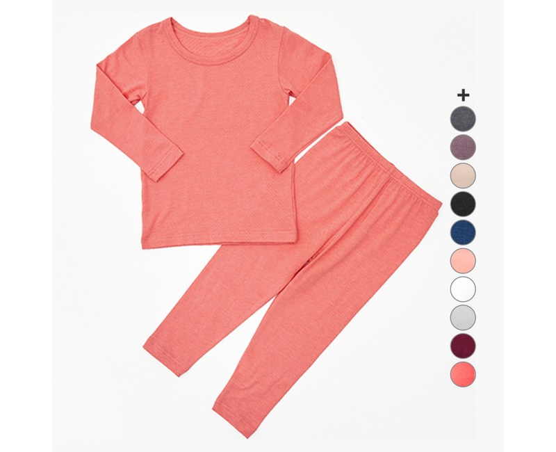 유니프랜드 아동용 히트 바이로프트 웜 9부 발열 실내복 상하세트