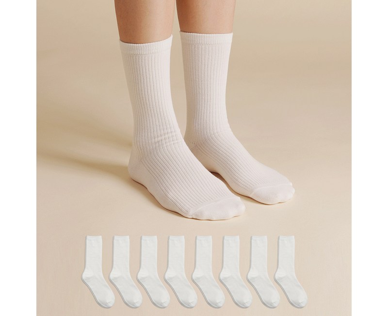 삭피엔스 여성용 프리미엄 롱롱 골지 장목 양말 8켤레