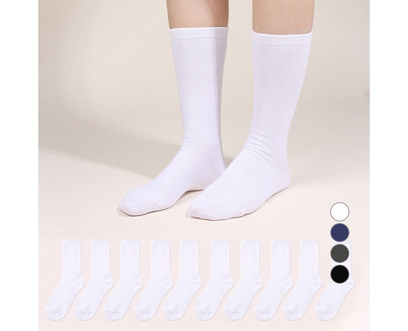 두발로 여성용 프리미엄 무지 장목 양말 10켤레