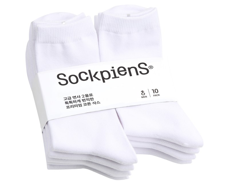 삭피엔스 남성용 프리미엄 무지 장목 양말 10켤레