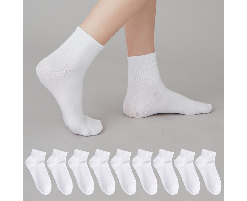 베이스알파에센셜 학생용 카바 무지 중목 양말 10켤레