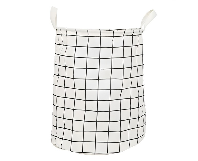 하이퍼플래닛 체크 원형 패브릭 접이식 다용도 빨래바구니
