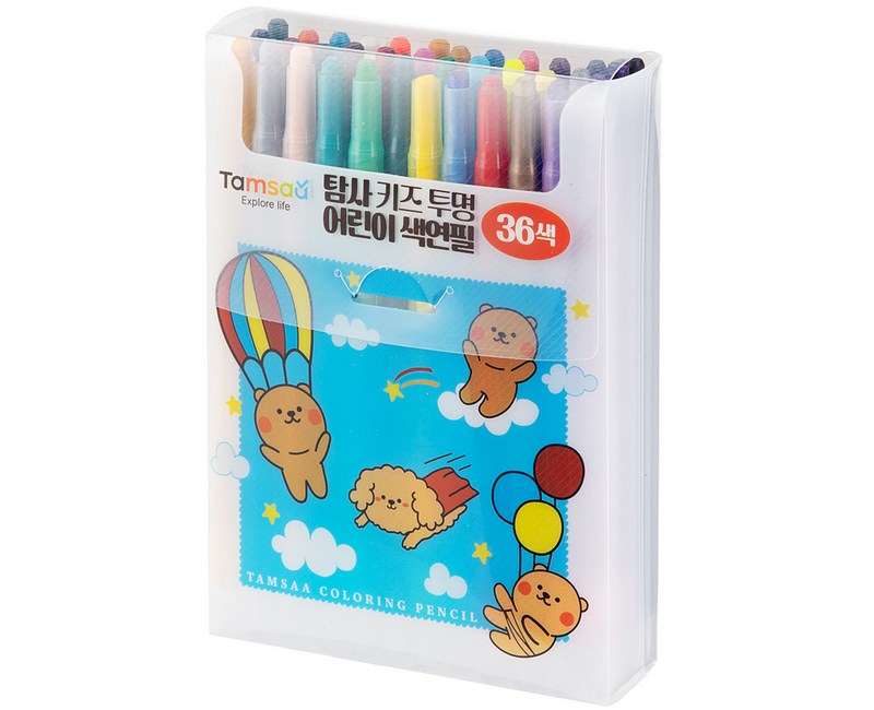 탐사 키즈 투명 어린이 색연필 36색