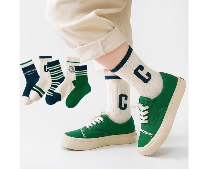 아동용 어린이 컬러 믹스 중목 양말 5켤레 세트