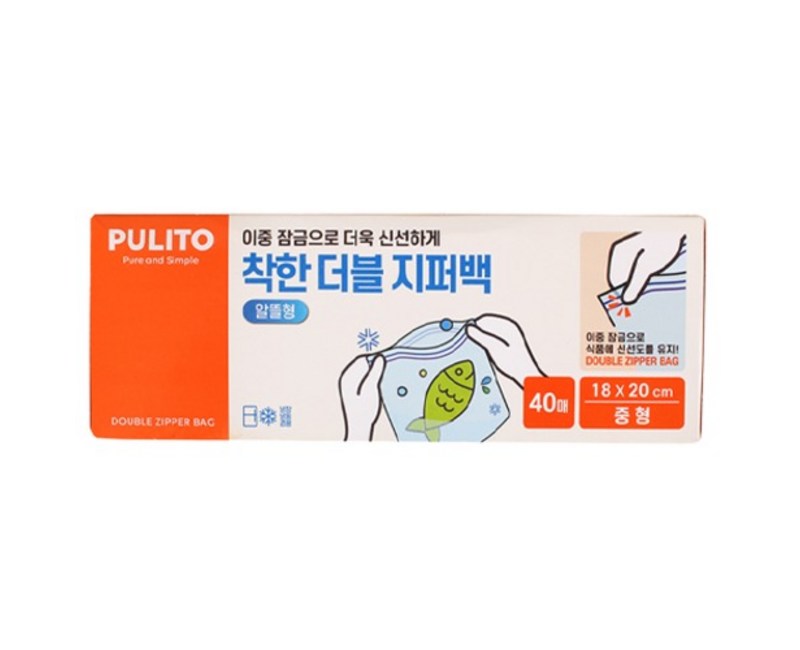 뿌리또 착한 더블 지퍼백 18 x 20 cm