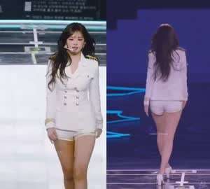 소원을말해봐 무대 제복 입은 아이브 안유진 시원한 각선미 (스압)