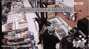 마체테들고 마트에 쳐들어간 강도