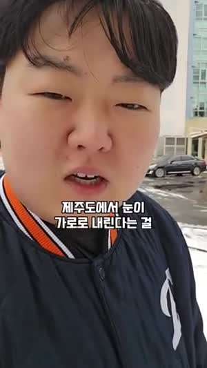 제주도엔 눈이 가로로 내린다