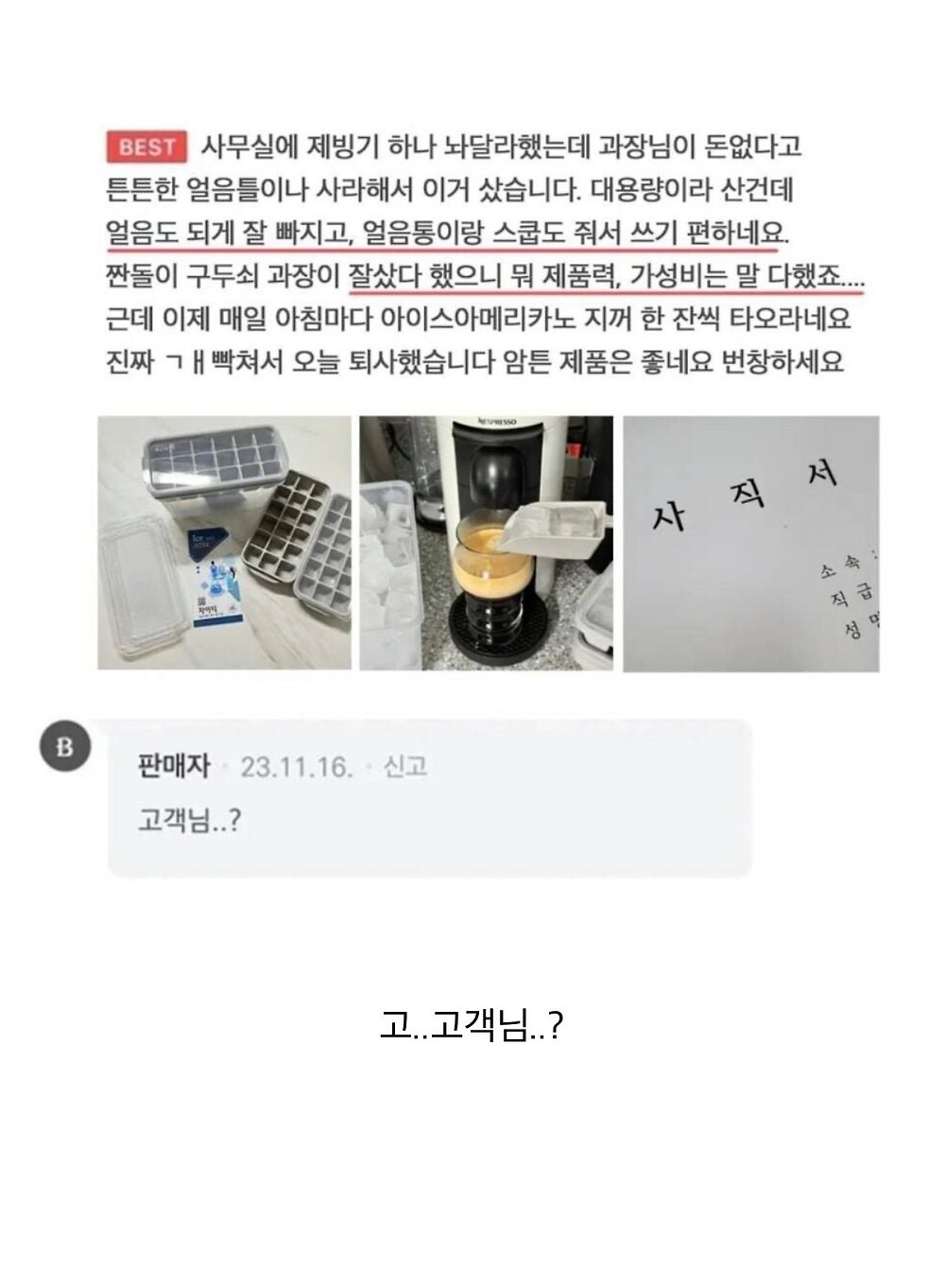 얼음틀 리뷰