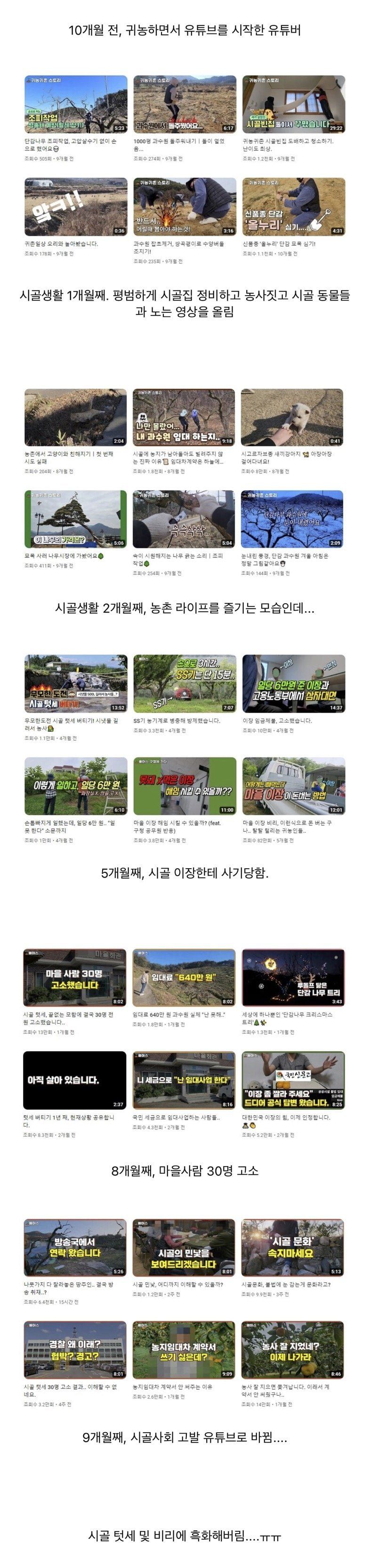 귀농하고 흑화했다는 유튜버