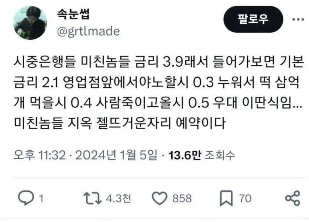 요즘 은행 금리 특징