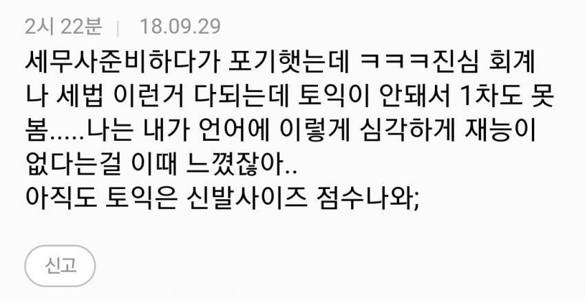 세무사 준비하다 포기한 여시언냐