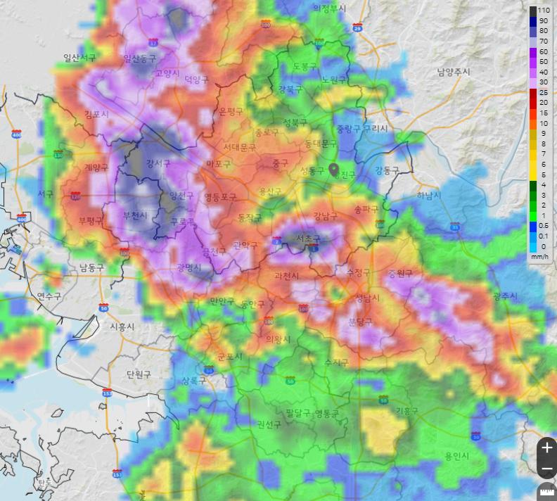 실시간 물폭탄 맞은 서초구