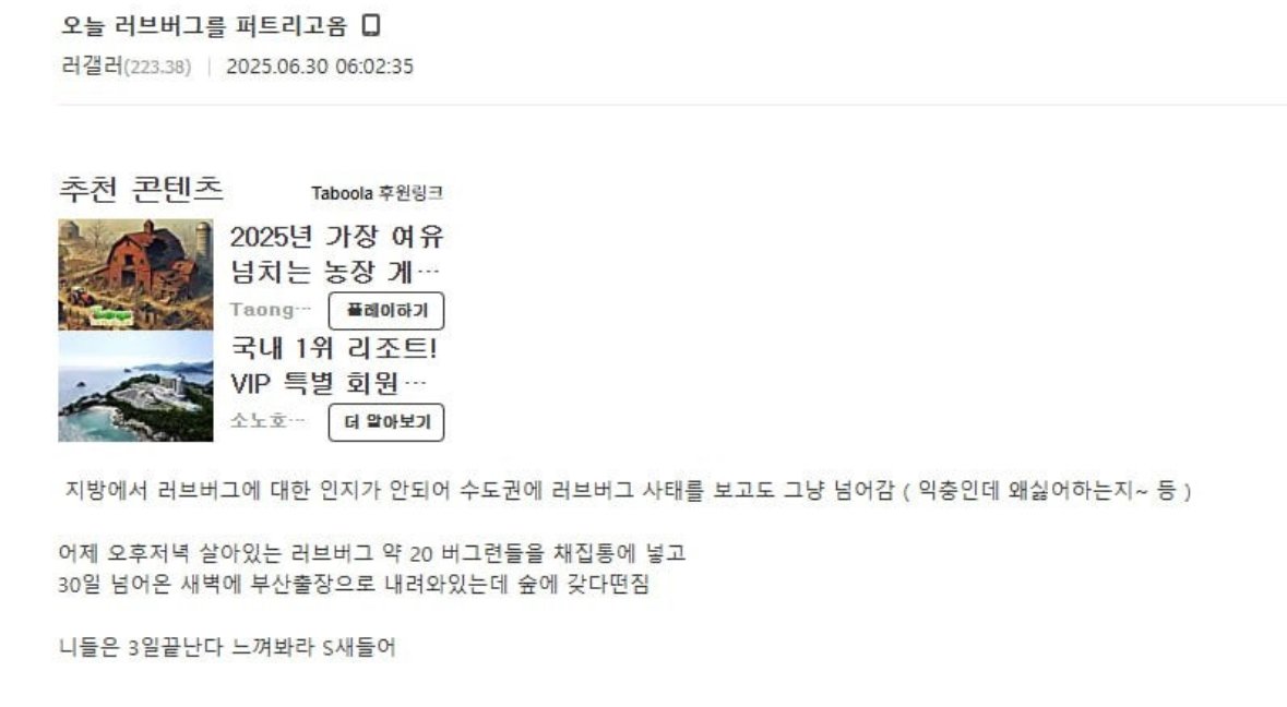 ?? : 지방에 러브버그 퍼트리고옴