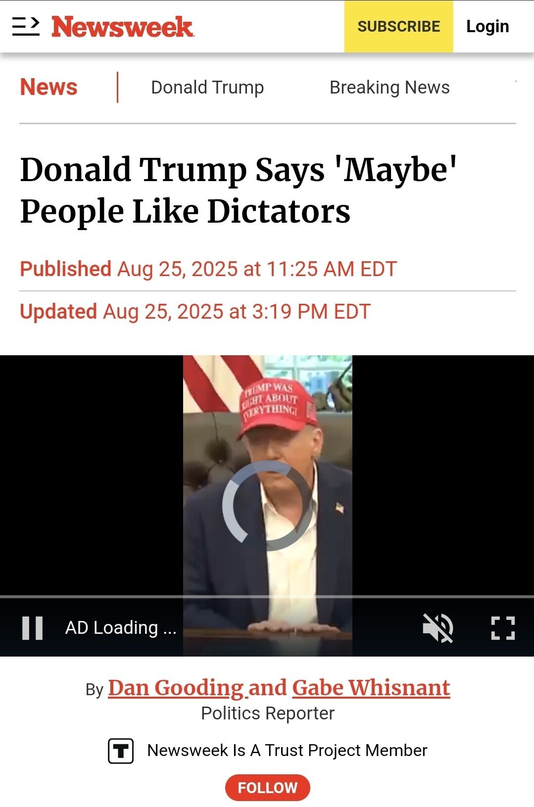 트럼프 ' 많은 사람들이 독재 좋아할지도 '