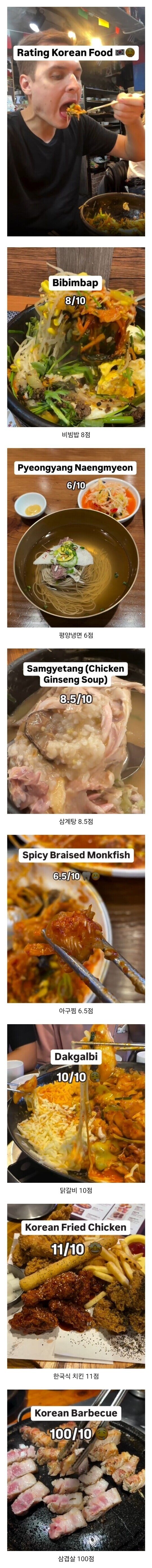 어느 독일인의 한국음식 평점