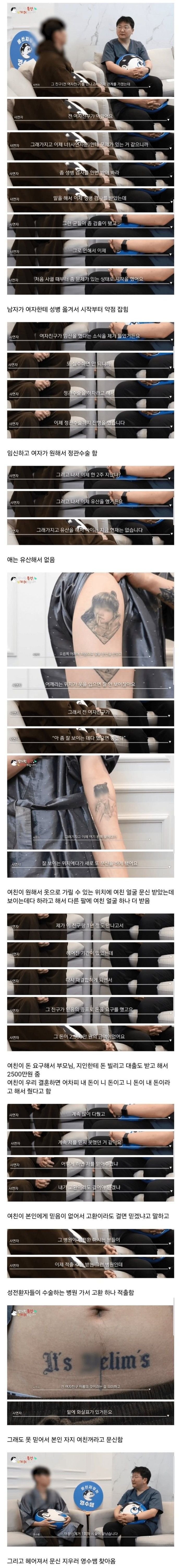 불알 때고 문신 지우러 온 이유 레전드