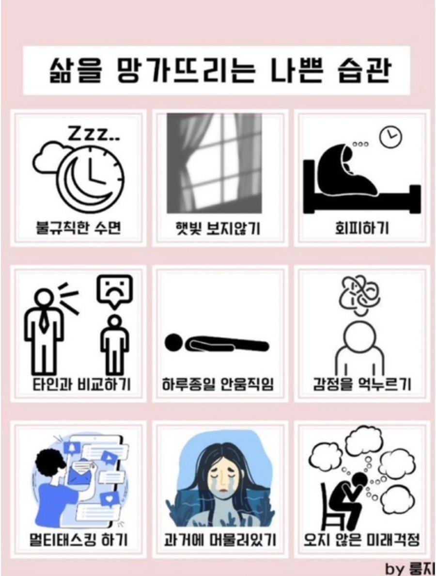 삶을 망가뜨리는 나쁜 습관들