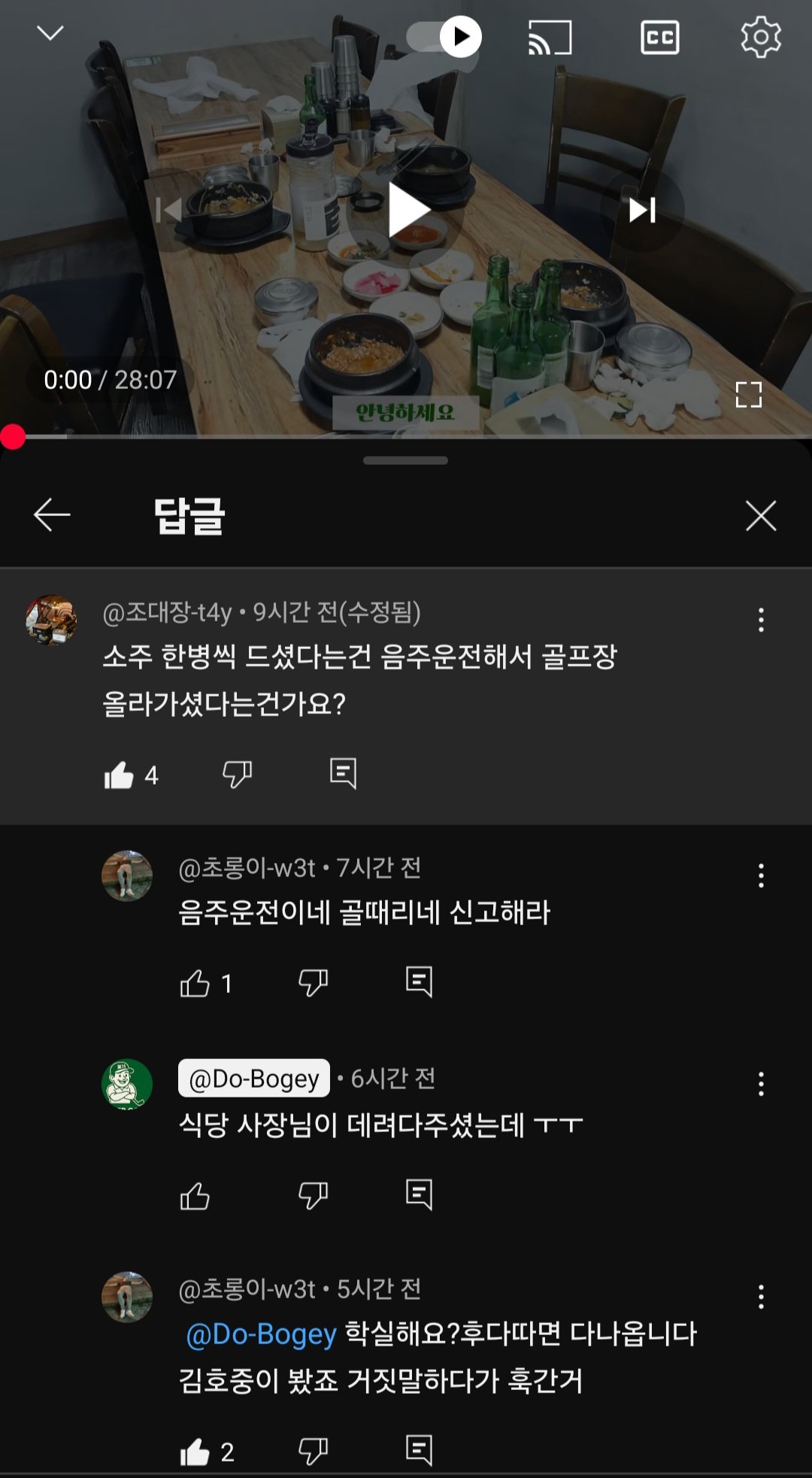 음주운전 의심 골프유튜버