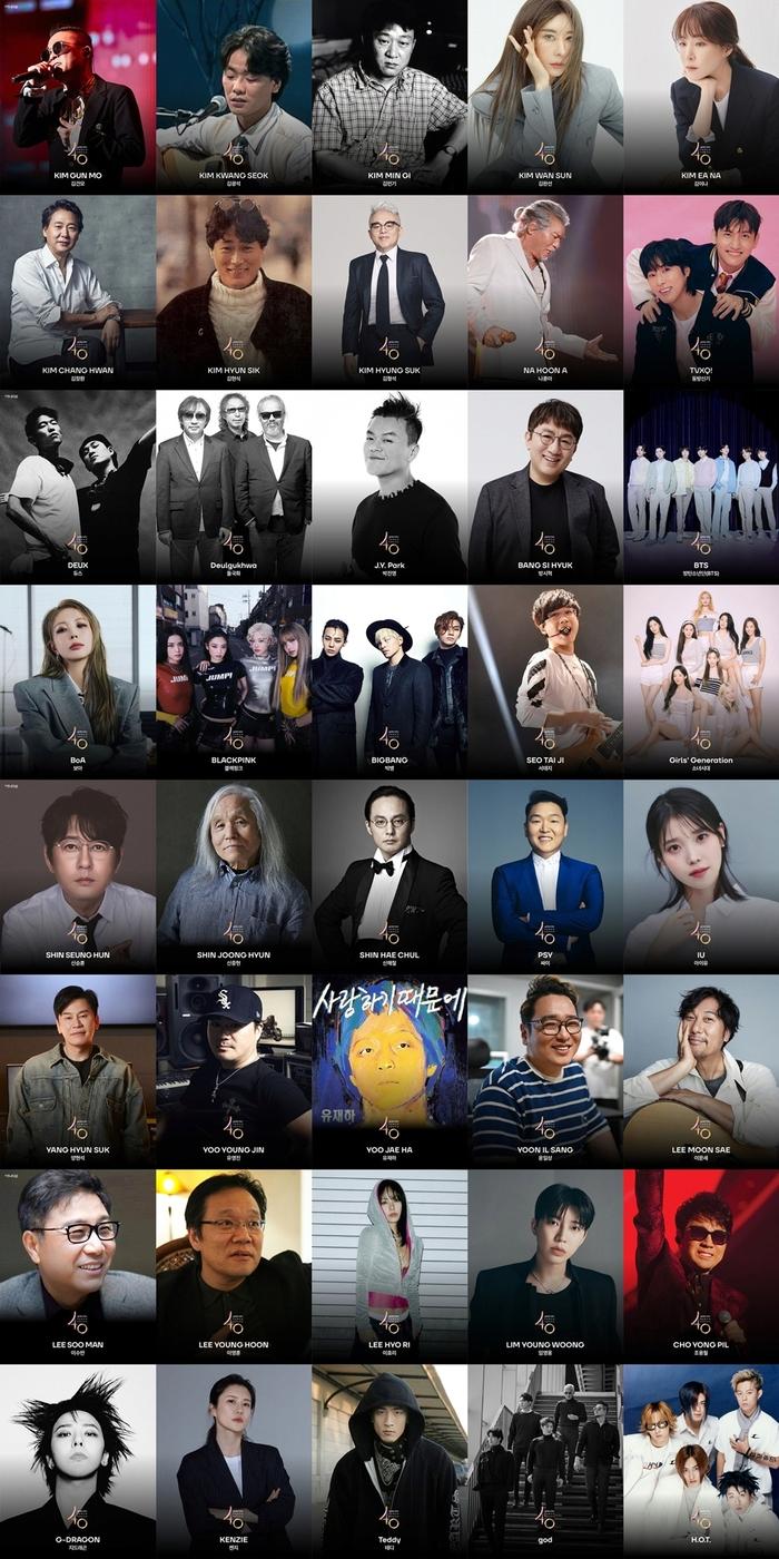 골든디스크 선정 대한민국 역대 가요계 영향력 TOP40