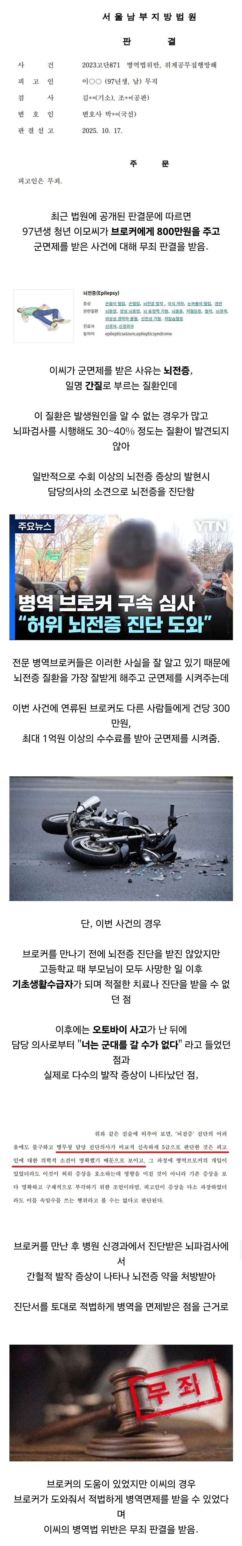 브로커한테 800만원 주고 군면제 받은 청년