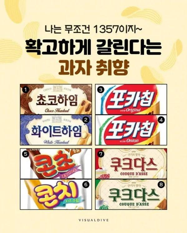 확고하게 갈린다는 과자 취향