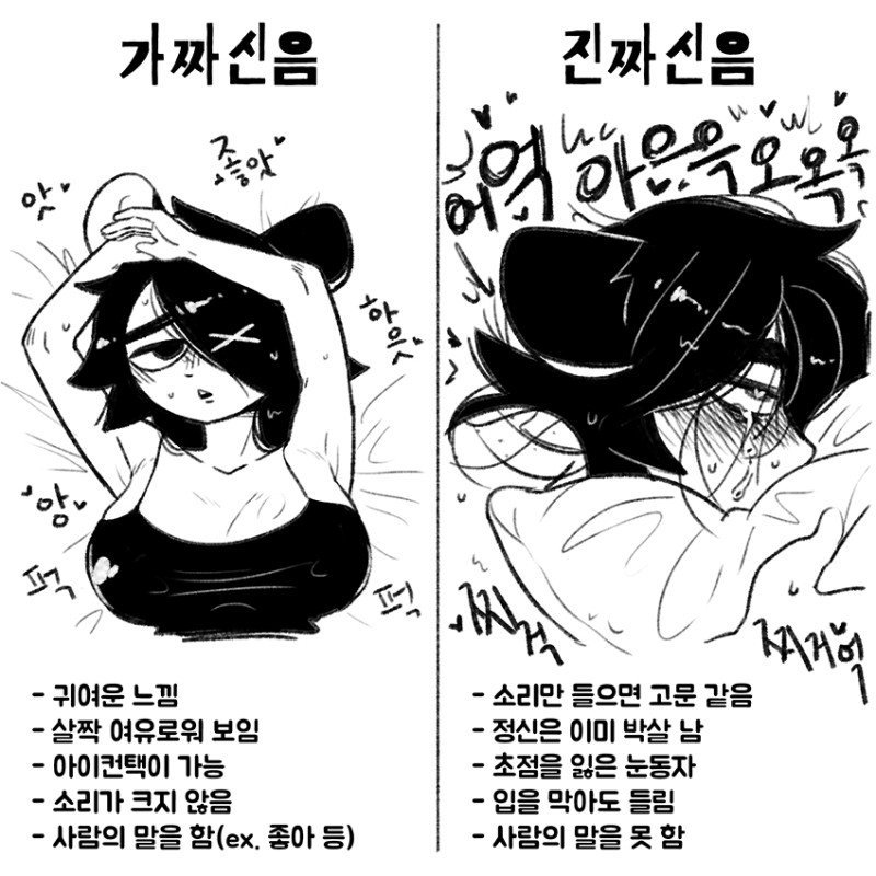 ㅇㅎ?) 진짜 신음과 가짜 신음의 차이점